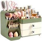 Large Capacity Makeup Organizer Countertop with Makeup Brush Holder for Vanity, Thickened Material(Green) by MUUQANYU