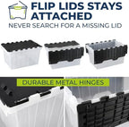 12 Gallon Clear Storage Tote with Flip Lid, Standard Duty, Pack of 4 - Image 6