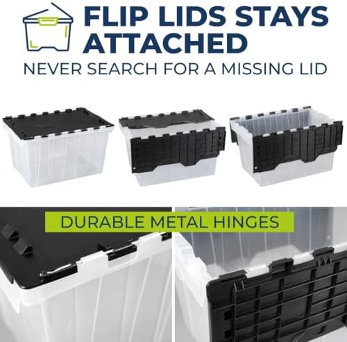 12 Gallon Clear Storage Tote with Flip Lid, Standard Duty, Pack of 2 - Image 6