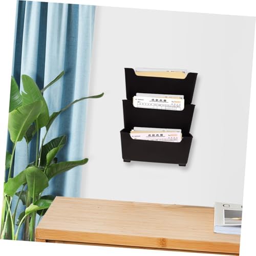 SHOWERORO Wall-Mounted File Organizer Plastic Document Holder for Home Office Hanging Mail and Paper Organizer Label Slots for Bills and Receipts - Image 6