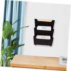 SHOWERORO Wall-Mounted File Organizer Plastic Document Holder for Home Office Hanging Mail and Paper Organizer Label Slots for Bills and Receipts - Image 6