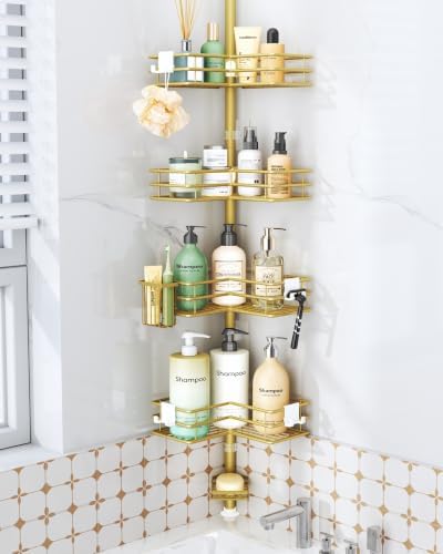 HapiRm Corner Shower Caddy Shelves - Shower Rack with Toothbrush Holder by HapiRm