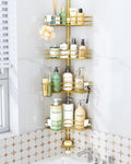HapiRm Corner Shower Caddy Shelves - Shower Rack with Toothbrush Holder by HapiRm