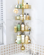 HapiRm Corner Shower Caddy Shelves - Shower Rack with Toothbrush Holder by HapiRm