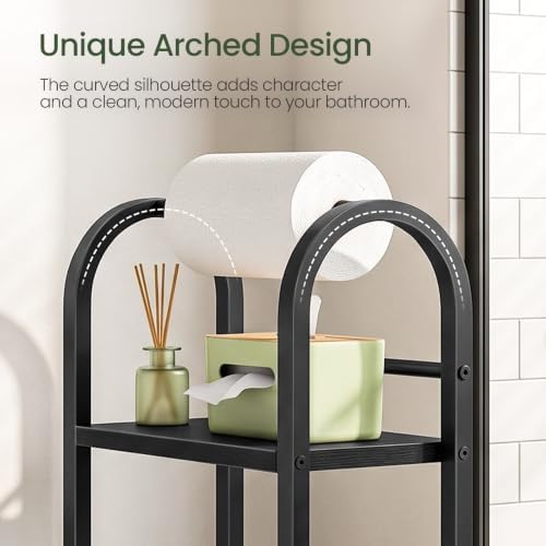 CHOEZON Freestanding Toilet Paper Holder with Storage Shelf and Basket - Image 7