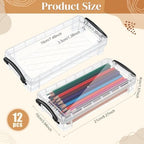 Gueevin 12 Pcs Pencil Box Clear Plastic Pencil Case, Grey - Image 2