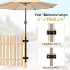 ZZM Patio Umbrella Holder for Deck Railing, Adjustable Deck Umbrella Mount Outdoor, Attachable to Railing Mounting Brackets - Upgraded 3 Screws to Secure Umbrella Handle, Maximizes Deck Space (Dark) - Image 3