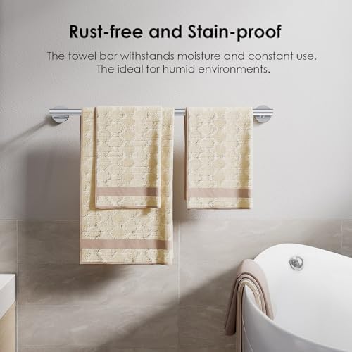FORIOUS Towel Bar Towel Racks for Bathroom Wall Mounted 21" Chrome - Image 7