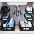 3-Tier Under Sink Organizer, Pull-Out Drawers, 2-Pack Black by FimorTinyPony