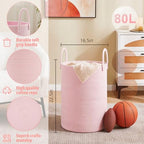 Artfeel Laundry Basket,Woven Cotton Rope Laundry Hamper,80L for Decorative Storage of Dirty Clothes,Toys and Blankets in Bathroom,Baby Room and Living Room - Image 6