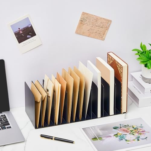 Suzile Metal Desktop File Organizer, 15 Compartment, Vertical File Sorter - Image 5