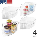 iDesign Lazy Susan 1/4 Wedge Bin with Handle, Set of 4, Clear - Image 2