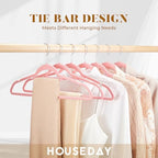 HOUSE DAY Premium Velvet Hangers 60 Pack, Non-Slip Hangers with Tie Bar - Image 2