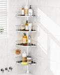 ALLZONE Two-Tone Corner Shower Caddy Tension Pole for Bath Shampoo Storage by ALLZONE