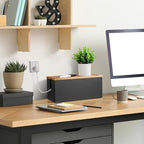Bivvclaz Cable Management Box Medium, Wooden Cord Organizer Box for Desk, Floor, Office to Hide Extension Cords Power Stripes Surge Protectors Chargers Wires, Black - Image 5