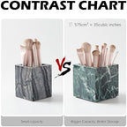 3.93 Inch Square Natural Marble Makeup Brush Holder & Toothbrush Holder - Image 4