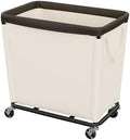 StorageWorks Laundry Hamper with Wheels, 310L Large Beige Basket Cart by StorageWorks