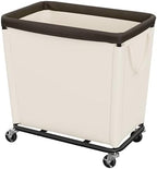 StorageWorks Laundry Hamper with Wheels, 310L Large Beige Basket Cart by StorageWorks
