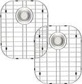 SANNO Sink Protectors for Kitchen, Stainless Steel Bottom Grid with Rear Drain Hole, Double Sink 16.14" L X 13" W, 2 Pack by SANNO