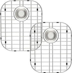 SANNO Sink Protectors for Kitchen, Stainless Steel Bottom Grid with Rear Drain Hole, Double Sink 16.14" L X 13" W, 2 Pack by SANNO