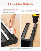 VEVOR Pull Out Cabinet Organizer, 2 Pack Expandable Width (12.2"-18.9"), 20.47" Deep Pull Out Drawers for Cabinets, Sliding Drawer for Kitchen Pantry Cabinet Organizer with Nano Adhesive Strips, Black - Image 5