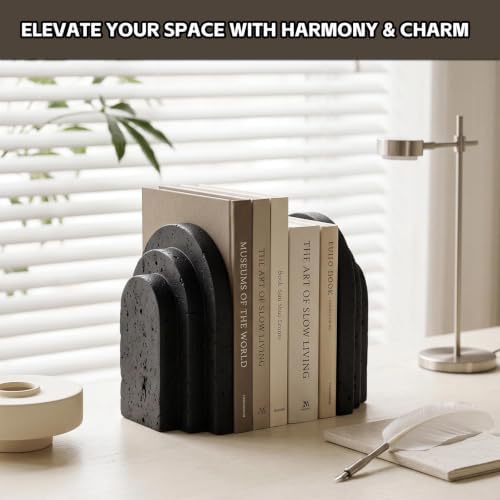 Decorative Bookends for Shelves, Heavy Duty Resin Book Stoppers for Books - Image 4