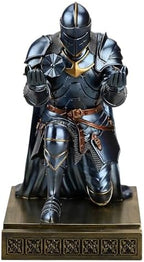 Medieval Armored Knight Pen Holder Figurine Paperweight Phone Stand Blue - Image 4