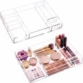 Briwooody 2 Pcs Acrylic Drawer Organizer, 12 x 8 x 1.77'', 6 Compartments by Briwooody