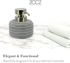 ZCCZ Black and White Bathroom Accessories Set, 4 Pieces - Toothbrush Holder, Soap Dispenser, Vanity Tray, Tumbler - Countertop Organizer for Bathroom Decor - Modern Accessory Set for Home and Office - Image 2