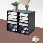 Mail Sorter Desktop, Black Mailbox for Classroom, 12 Compartments Literature Organizer, Desktop File Sorter, Paper Organizer for Home School Office (12 Slots Black) - Image 4