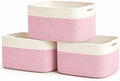OrganiHaus Cotton Rope Baskets for Shelves, Set of 3, 15x9x10 by OrganiHaus