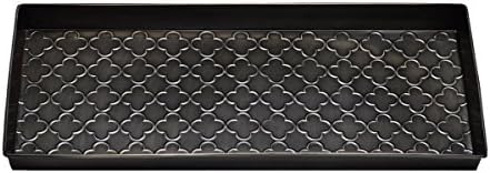 HF by LT Trellis Pattern Metal Boot Tray, 30 x 13 inches, Keeps Dirt, Muck, Grass, Snow, and Water from Boots, Antique Zinc Finish - Image 2
