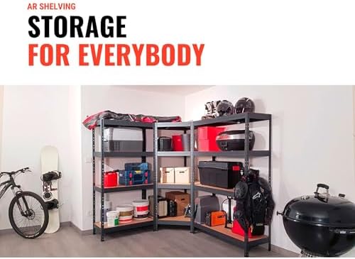 AR Shelving 2400-Lb. Capacity, 71in.H x 60in.W x 18in.D Rivet Shelving Unit, Or Assemble as 2 Benches, Ea. 35 1/2in.H x 120in.L x 18in.D, Matte Dark Gray, Model# Garage 60/18 600 Lbs. - Image 6