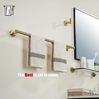 JQK Bath Towel Bar, 27 Inch Brushed Light Gold Towel Rack Bathroom, 304 Stainless Steel Thicken 0.8mm Towel Holder Wall Mount, Useable Length 24 Inch, TB110L24-BG - Image 4