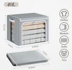 Yecaye Clothing Storage Bin with Lid, Clothes Storage Grey, 40L, 4 Pack - Image 2