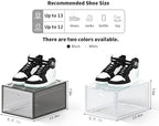 12 PACK Large Shoe Storage Boxes, Shoe Boxes Clear Plastic Stackable, Shoe Organizer for Size 12 (Grey 12 Pack) - Image 5