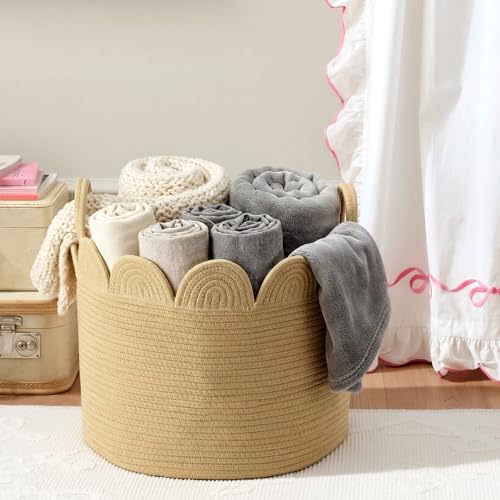 LemonRoad Round Woven Basket Brown, 16" L X 16" W X 14" H - Image 3