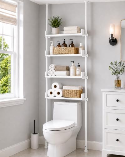 ALLZONE Tension Over The Toilet Storage Cabinet, No-Drill, Fits 92-116 in. by ALLZONE