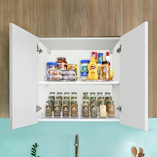 Sorbus Pantry Spice Organizer Set, 3-Tier Seasoning Organizer for Cabinet (2 Pack) and Lazy Susan Spice Rack Turntable 9-Inch, Spice Organization for Cabinet, Condiment Organizer Pantry & Refrigerator - Image 2