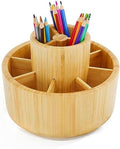 Utoplike Bamboo Rotating Art Supply Desk Organizer, Pencil Holder Desktop by Utoplike