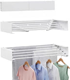 Wall Mounted Clothes Drying Rack - Heavy Duty 5-Rod Retractable Clothing Drying Rack, 60LBS Capacity Tiered Laundry Hanger, Large Foldable Dryer Racks for Indoor by CEHIFIA