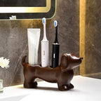 Creative Dachshund Toothbrush Holder, Cute Dachshund-Shaped Toothbrush Holders, Ceramic Bathroom Countertop Accessories, Personalized Decoration, for Bathroom Home(Black) - Image 5