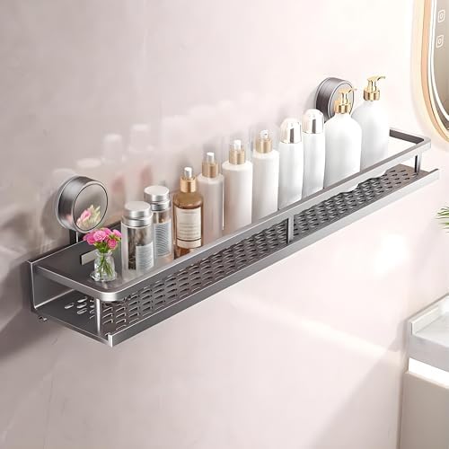Suction Cup Shower Caddy, 1 Pack Shower Shelves for Inside Shower No Drilling,Large Capacity Removable Bathroom Shelf Storage Rack (50cm-Without Pole) by Storvive