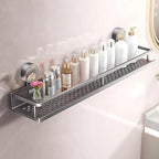 Suction Cup Shower Caddy, 1 Pack Shower Shelves for Inside Shower No Drilling,Large Capacity Removable Bathroom Shelf Storage Rack (50cm-Without Pole) by Storvive