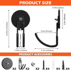 2PCS Large Strong Magnetic Hooks Heavy Duty, 3.5in Ndfeb Magnet with Hooks, Heavy Duty Storage Utility Magnetic Holder, Magnetic Storage Hooks with Anti-Slip Coating for Indoor Outdoor Garage Hanging - Image 2