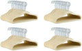 Amazon Basics Kids Space Saving Velvet Non-Slip Clothes Hangers with Shoulder Notches for Infant and Toddler, 11.6", Beige 50 Count (Pack of 4) by AmazonBasics