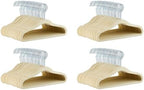 Amazon Basics Kids Space Saving Velvet Non-Slip Clothes Hangers with Shoulder Notches for Infant and Toddler, 11.6", Beige 50 Count (Pack of 4) by AmazonBasics