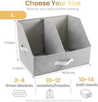 Closet Organizers Storage, Large Collapsible Bin 4pc, Light Gray - Image 2