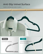 SONGMICS Velvet Hangers 50 Pack, Non-Slip Clothes Hangers, Space-Saving - Image 3