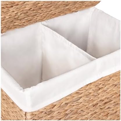 Seville Classics Premium Natural Handwoven Portable Laundry Bin Basket with Carrying Handles, Household Storage for Clothes, Linens, Sheets, Toys, Rattan, 3-Piece Hamper Set - Image 5